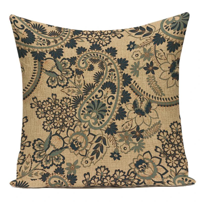 Polyester Boho Geometric Mandala Flowers Decorative Pillows Sofa Home Bedroom Cushion Cover Pillowcase