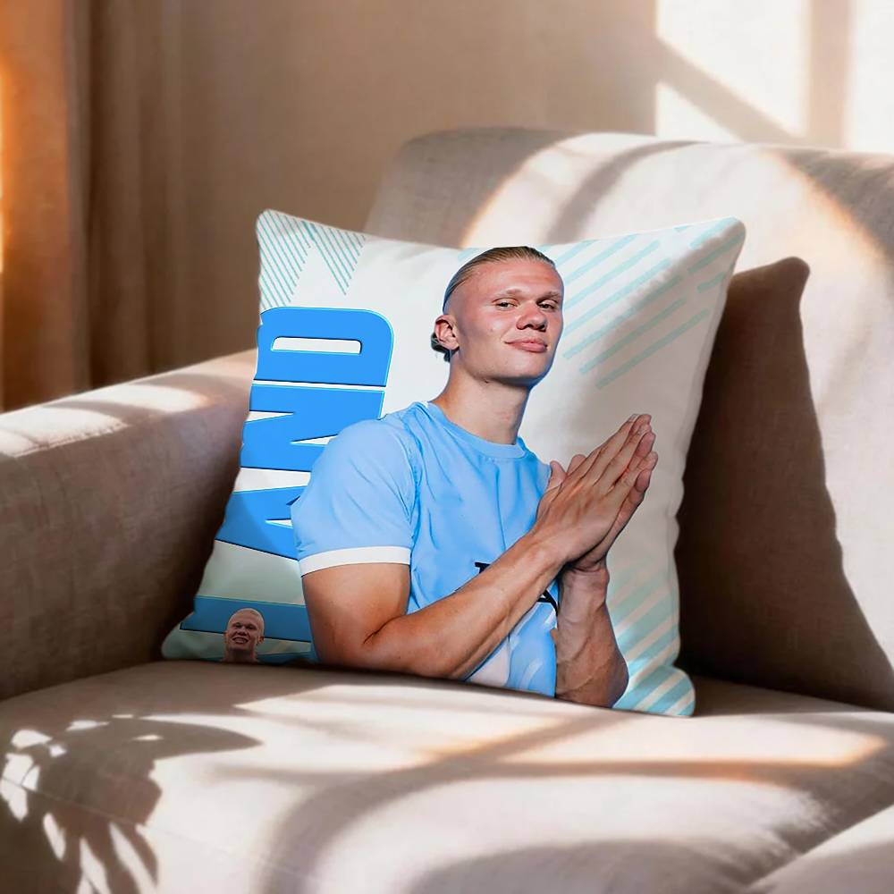 Football Star EErling HHaaland   Pillow Case Pattern Printed Pillowcase For Living Room Sofa Cushion Cover