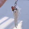 Elegant Heart Pearls Tassels Keychain for Women Featuring Sturdy Alloy Materials and Handmade Craftsmanship Use