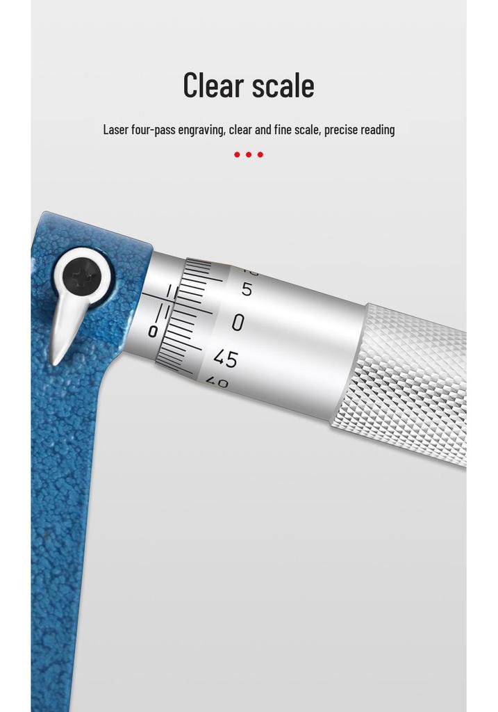 Qinghai 0-25mm Electronic Digital Deep Span Micrometer with Ball & Flat Head – Ideal for Plate Thickness Measurement