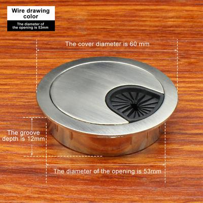 2 Pcs Metal Desk Cable Hole Covers with 53mm Round Hole for Desktop Cable Management and Organized Cable Routing