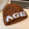 Ear Protection Knitted Beanie Hat Polyester Warm Earflap Beanie Hat  For Women