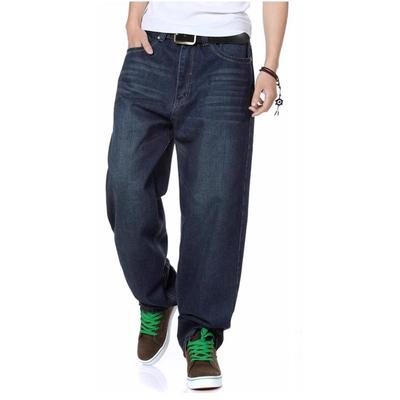Herren Übergröße Hip Hop Skateboard Hose Herren Locker Gerade Jeans