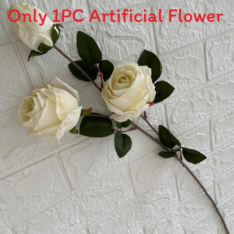3head Long Branch Rose Artificial Flowers For Wedding Decor And Home Decorations
