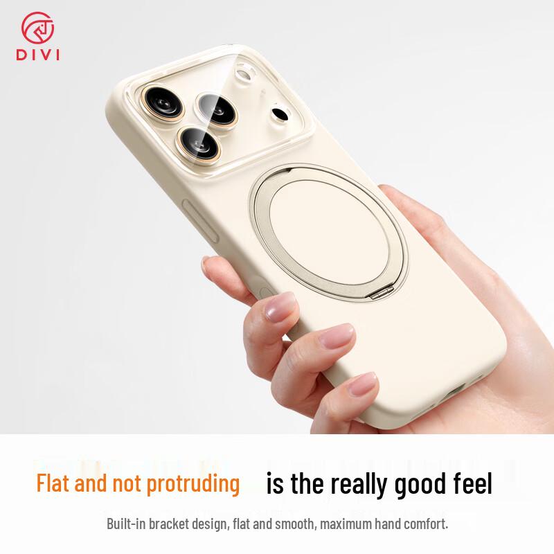 DIVI Liquid Silicone Case for iPhone 17 Pro Max with 360° Rotating Stand