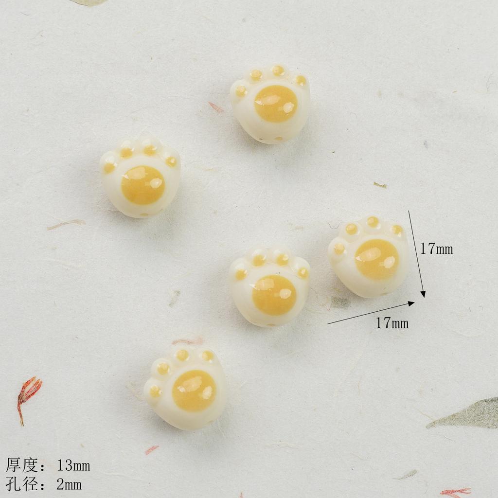 Acrylic Imitation Charcoal Burning Cat Paw Loose Beads Beaded DIY Accessories Mobile Phone Chain Bracelet Pendant Handmade Jewelry Material