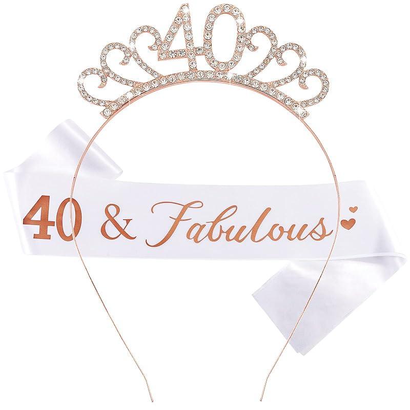CIEHER 13th Birthday Headband, Sash Set & Tiara - Birthday Decorations & Gifts for Teen Girls