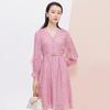 Elegant Silk Ruffle Sleeve Print Dress JMFFL084