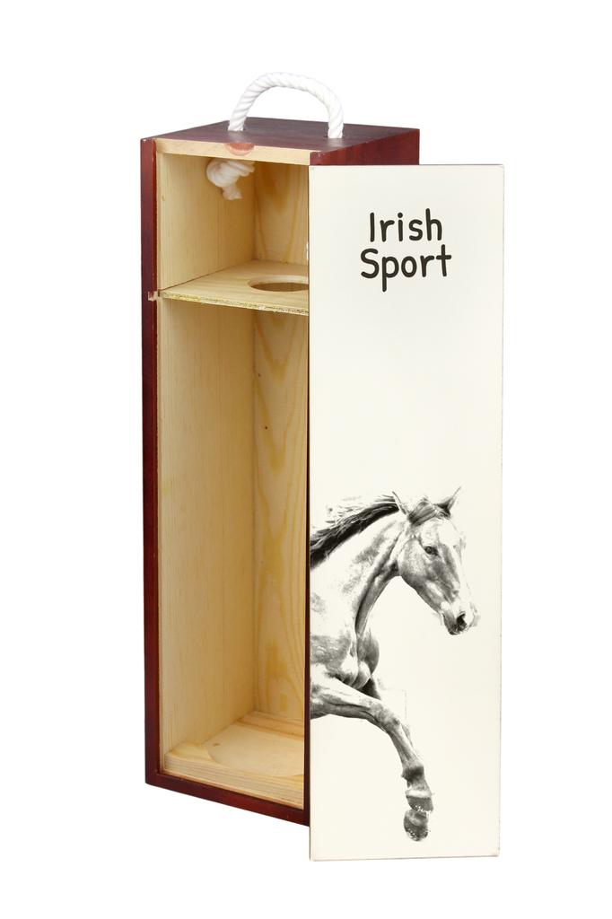 Irish Sport - Wine Box with a Horse, Alcohol Box with Graphics, Personalized Gift Box from the Art-Dog Brand