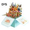 3D Birthday Card Pop-Up Happy Birthday Greeting Card Gift Box with Envelope Handmade Foldable Celebration Card for Family&Friend