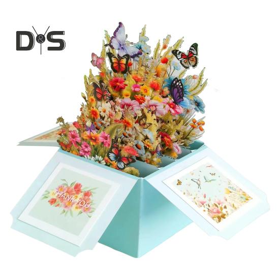 3D Birthday Card Pop-Up Happy Birthday Greeting Card Gift Box with Envelope Handmade Foldable Celebration Card for Family&Friend