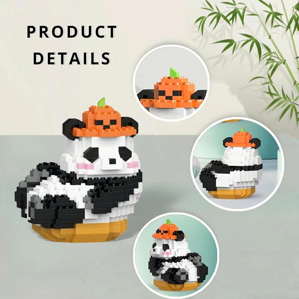 Mini Byggklossar Panda Set Micro Nano Klossar Perfekta Festfavorer för Tonåringar Söta Micro Mini Panda Byggklossar