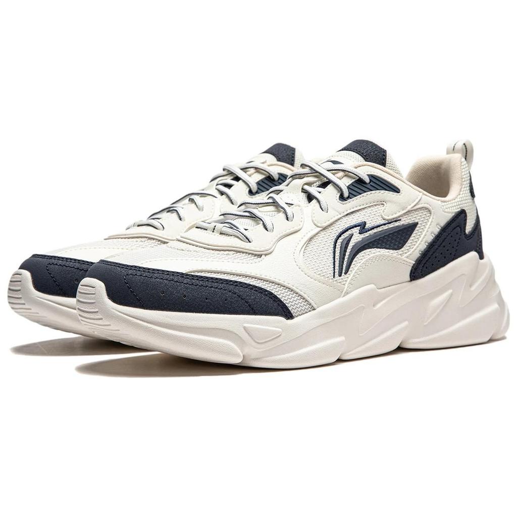 Li Ning Cloud Sea Cushioning Slip Resistant Abrasion Resistant Support Casual Shoes Men's Blue White AGCT427-4
