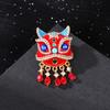 Löwentanz Brooch Premium Nische Rot Festlich Löwentanz Neujahrs Corsage Mantel Zubehör