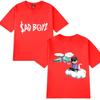 Hot Singer Junior H Sad Boyz Harajuku Cartoon Graphic T Shirt Men Women Oversized Short Sleeve T-shirts Unisex 100% Cotton Tops