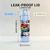 1PC Fun Birthday Party Graffiti Art Print 750ml Color Plastic Sports Water Bottle Leakproof Flip Straw Lid Suitable for Sports Office Home Use
