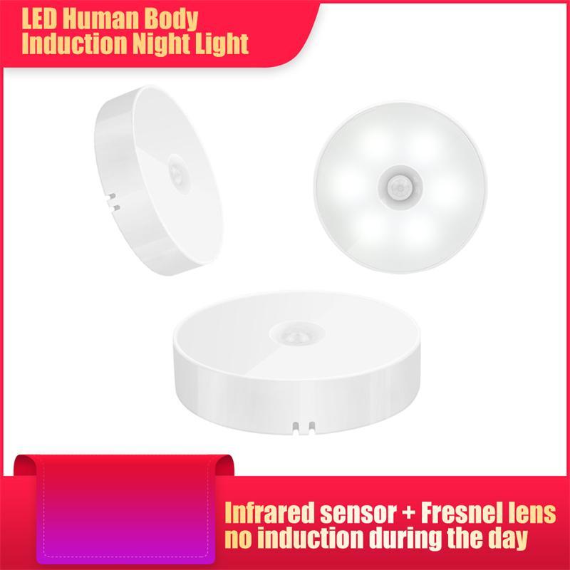 PIR Motion Sensor LED Night Light Wireless Energy-saving Body Induction Lamp Wall Lamp USB Charging Bedroom Corridor Lamp