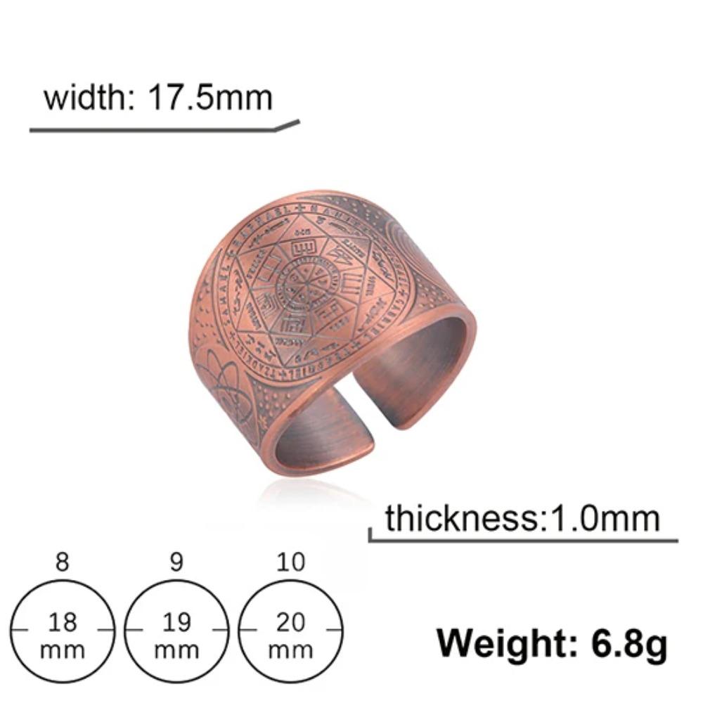Retro Punk Celtic Knot Open Ring for Men Seven Pointed Star Magic Formation Couple Jewelry Gift