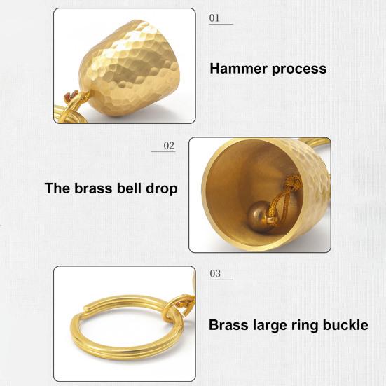 Solid Brass Bear Bell Hiking Gear Clear Loud Sound Lightweight Portable Emergency Hanging Bell Camping Accessories
