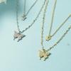 Korean Rhinestone Butterfly Double Layer Necklace - Versatile Cool Aesthetic Clavicle Chain for Women