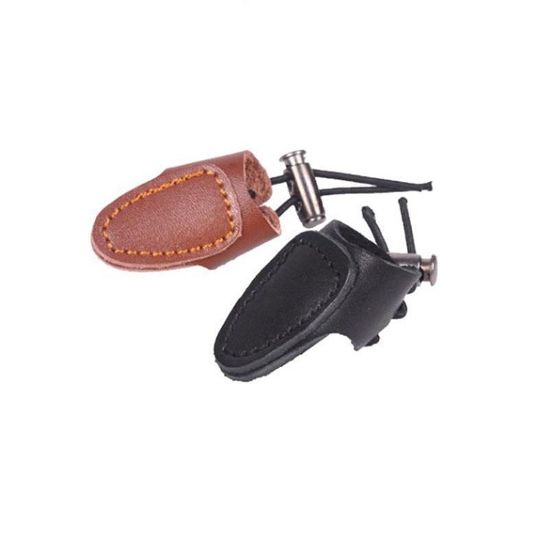 Cow Leather Thumb Finger Tip Protector Guard Ring Tab Leather Hunting Practice