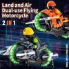 2.4G Remote Control 2 in 1 RC Flying Motorcycle Land Air Dual-Use Toy  Land Air Play
