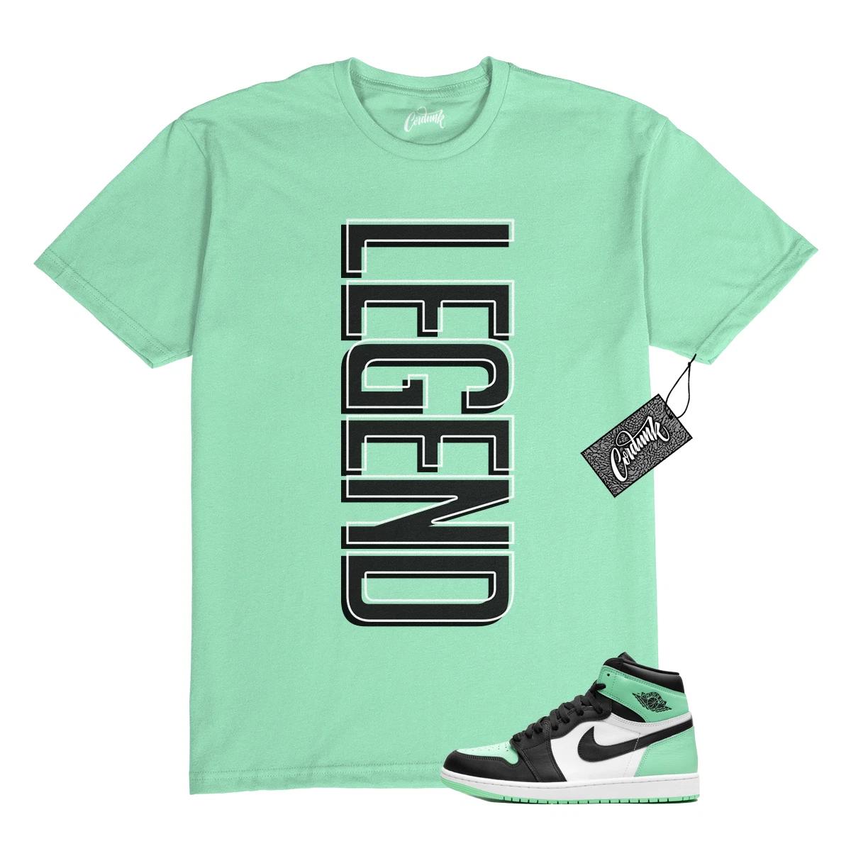 1 Green Glow Mint White Black High T Shirt Match LEGEND 120