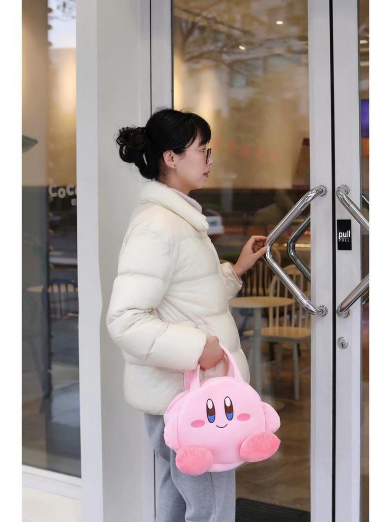 Kirby Star Handbag: Cute Cartoon Plush Bag for Girls, Versatile for Shopping, Sundries, or Cosmetics
