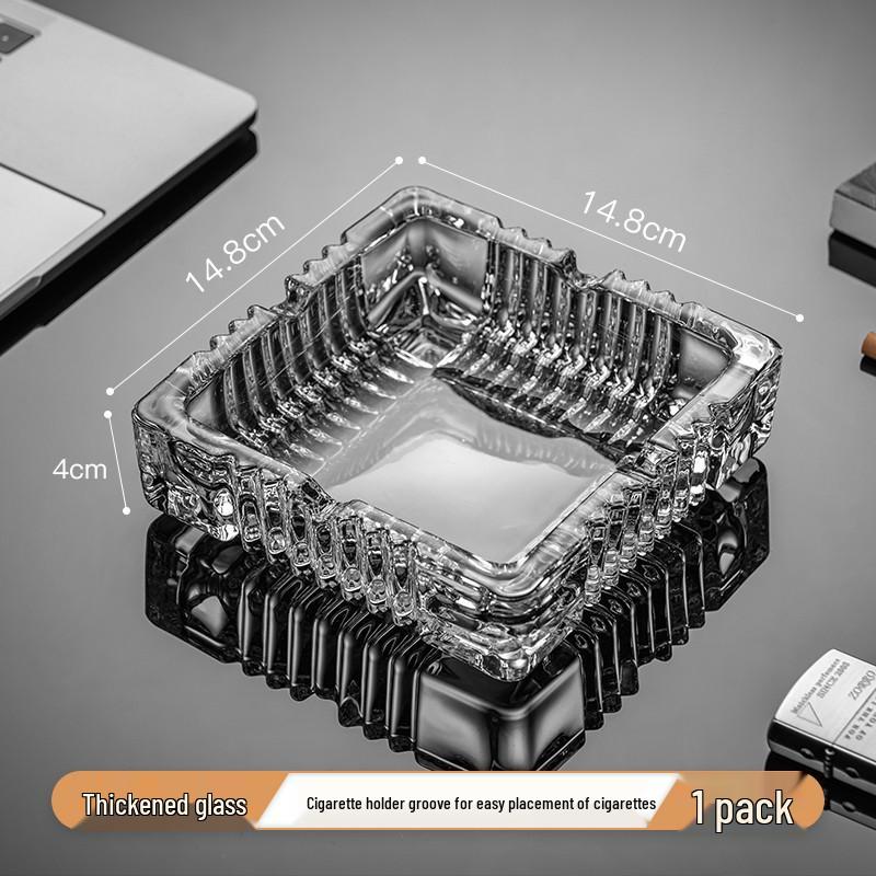 Crystal Glass Ashtray: Elegant, Fly-Repellent Design for Home or Office