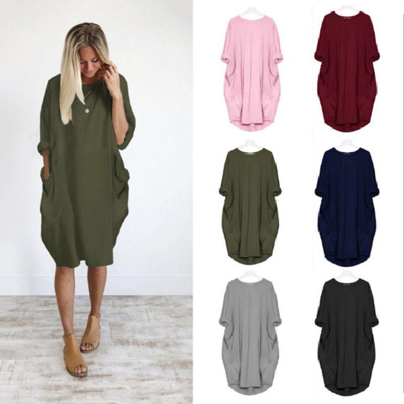 Elegant Women Stretch Loose Baggy Jumper Tops With Pockets For Perfect Party Look