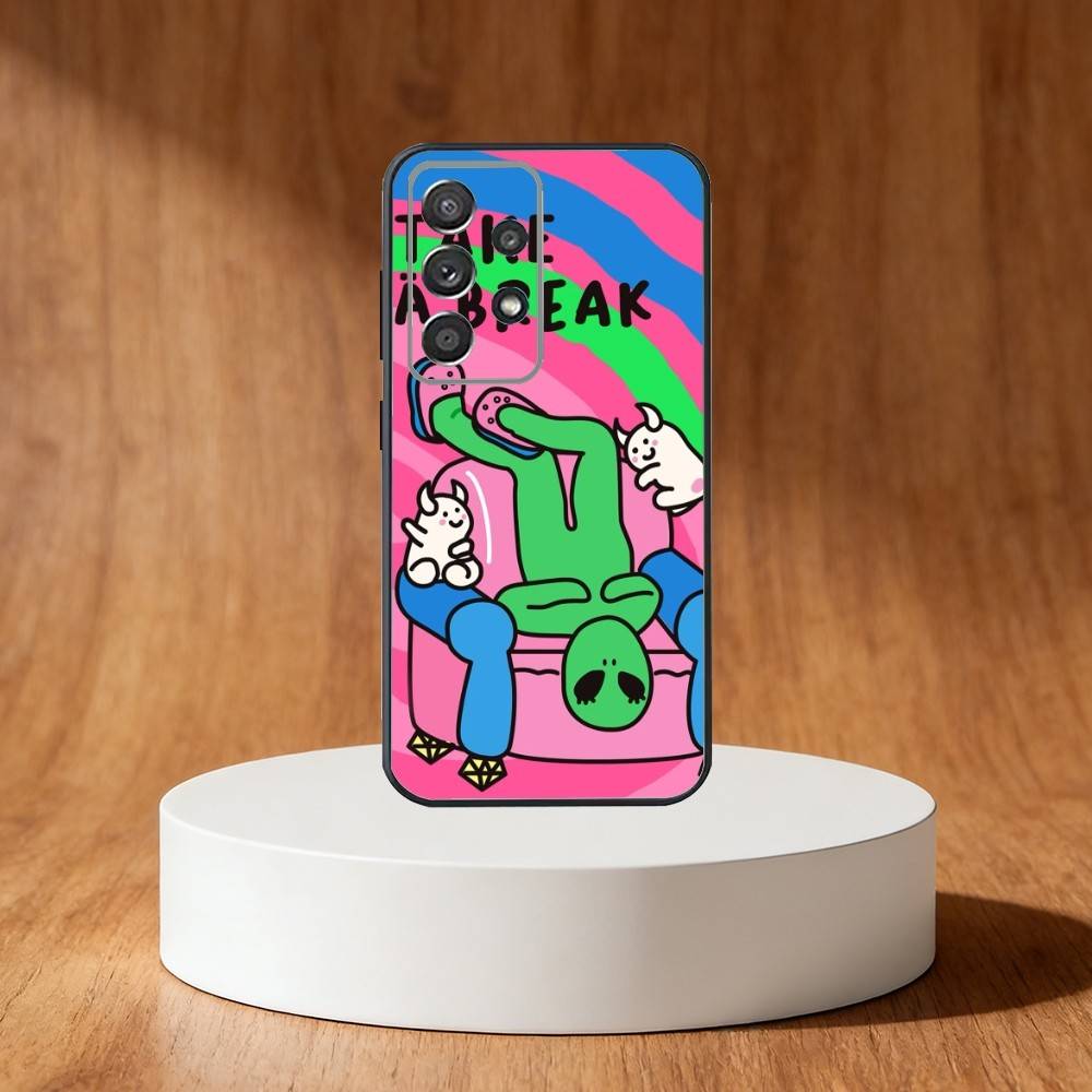 Funny Space U-UFO Alien Thing Phone Case For Samsung S25,S24,S21,S22,S23,S30,Ultra,S20,Plus,Fe,Note,10,9,5G Black Cover