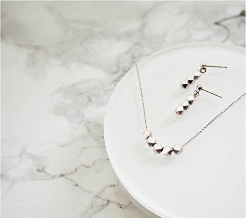 [Naot Jewelry] Metal Line Pierce & Necklace (2-piece set, silver) nset02s