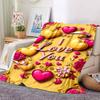 1Pc Love Hearts Celebration Flannel Blanket, Soft And Comfortable, Casual Warm, Camping Travel, Christmas, Halloween Xmas Gift. G110