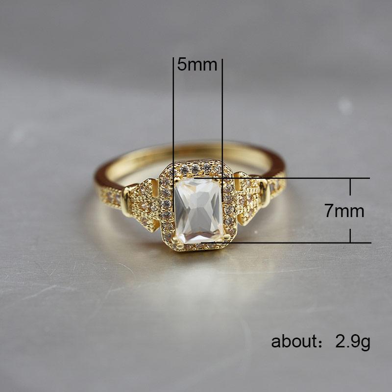 Bague de fiançailles de luxe en pierre CZ minuscule et brillante, cadeau romantique de Saint-Valentin de couleur dorée pour petite amie, bague solitaire midi