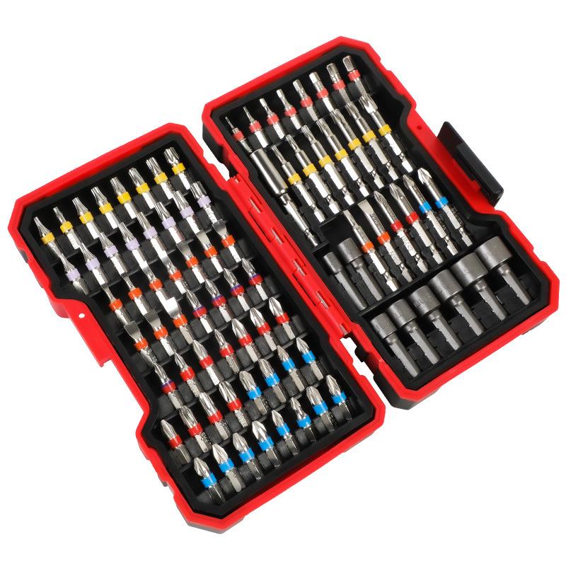 83-teiliges Elektrischer Schraubendreher & Bohrer-Set, S2 Material, Regenbogen-Bit-Steckschlüssel Magische Box