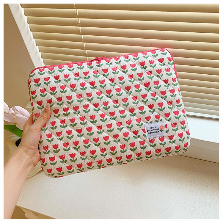 

Korean Style Cute Floral 16-Inch Laptop & iPad Protective Handbag Small