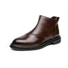 Men's pointed high top leather shoes minimalist British style Party daily office outdoor leisure business motorcycle men's boots