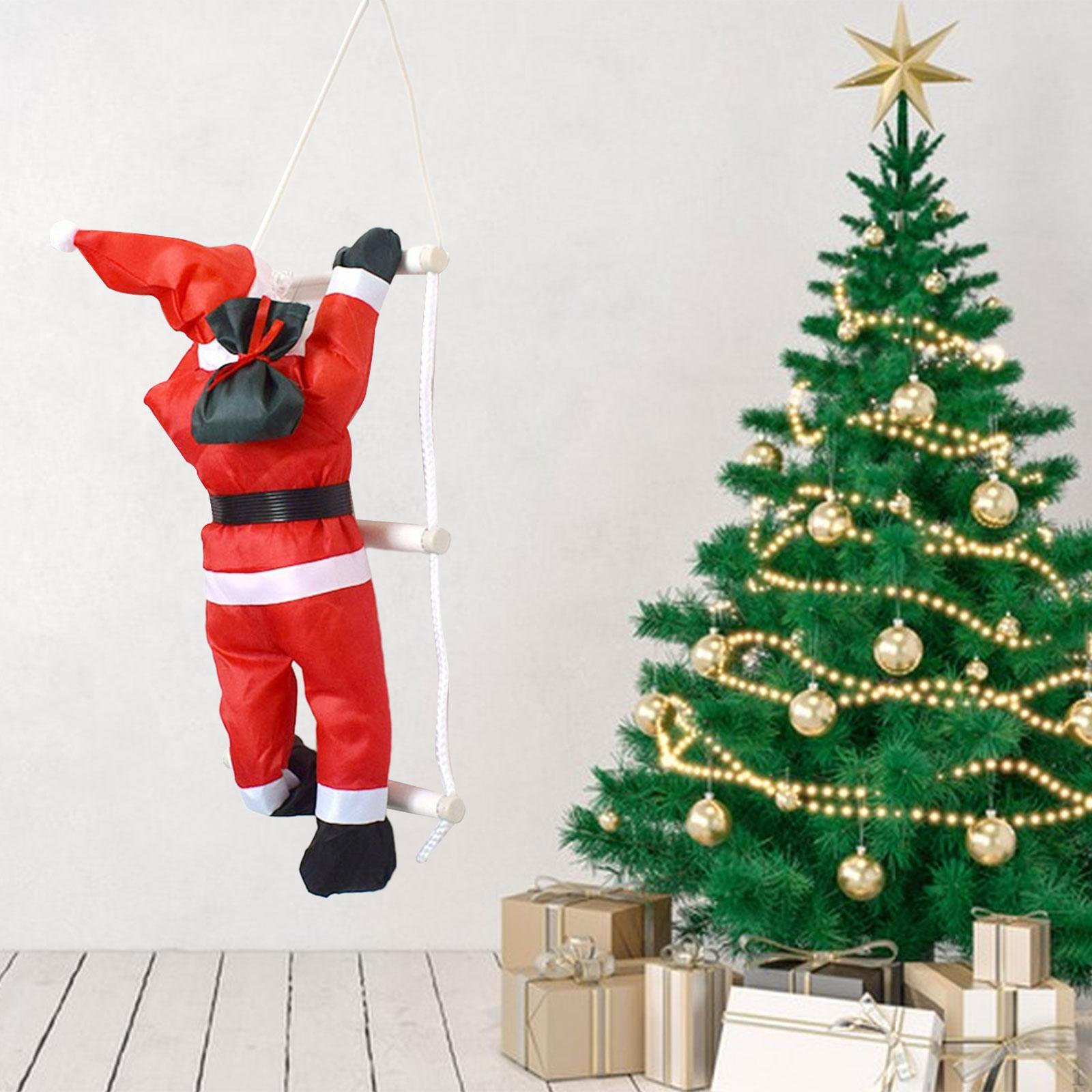 

Подвесная рождественская кукла Санта-Клаус, поднимающаяся на веревочную лестницу, кукла-дверь, подвеска для 20cmx60cm