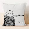 "Adorable White Fluffy Dog Oil - Painting Style Throw Pillow Cover"