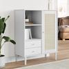 VidaXL Buffet SENJA Rattan Look White 90x40x112cm Solid Pine Wood 358056