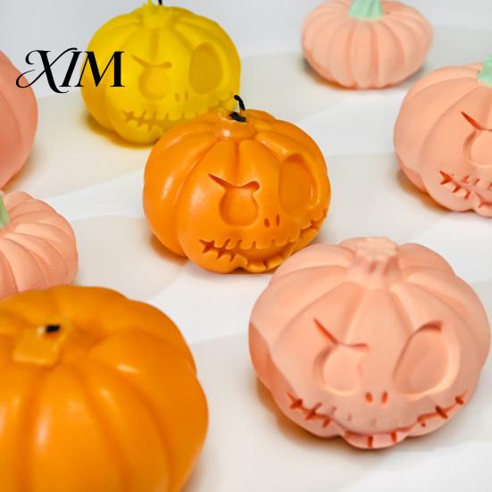 Zement Kürbisform DIY Kerze Silikon für Halloween, Handgemachte Duftkerzen Form, Harzguss Bastelarbeiten Gips Ton Epoxid
