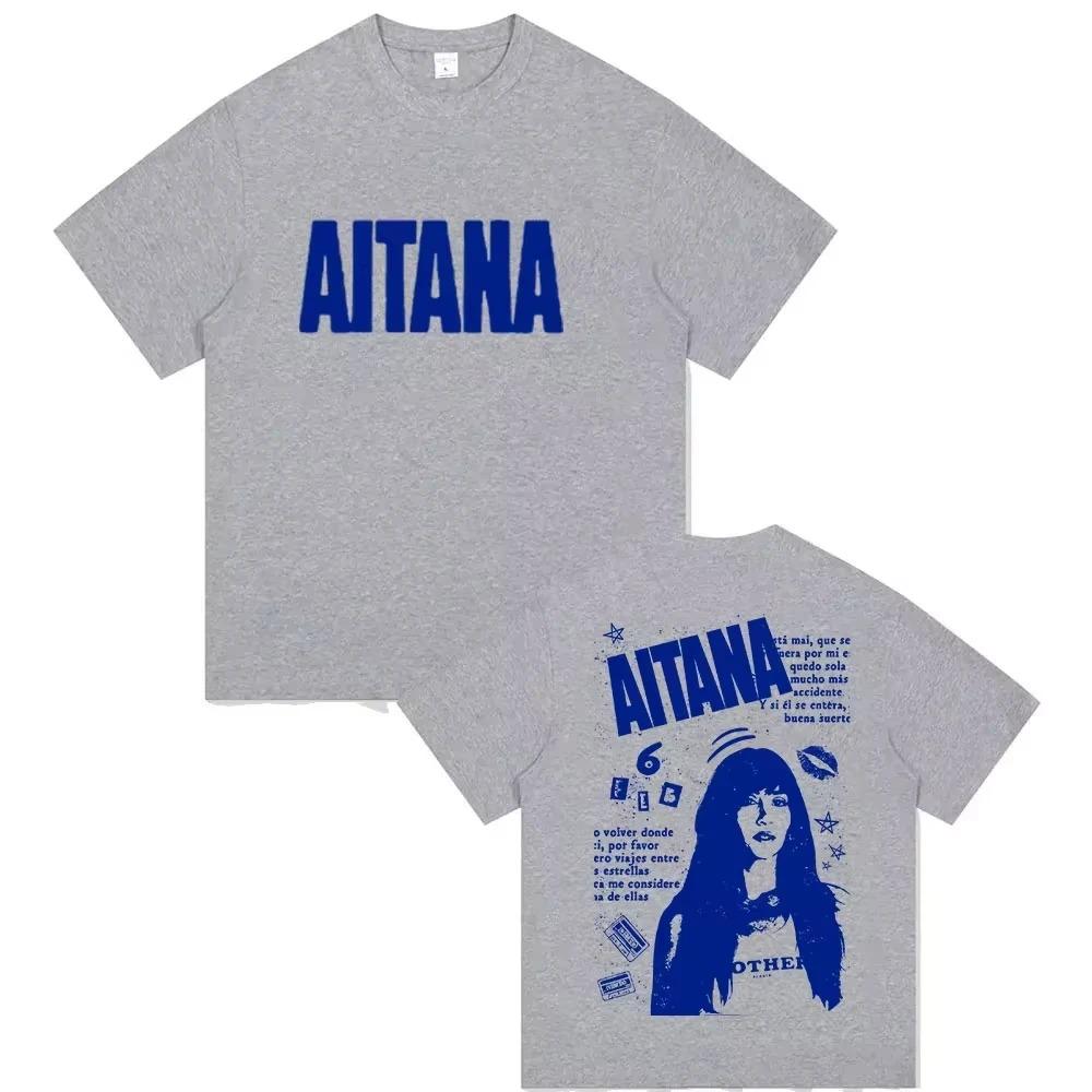 Summer Aitana Cuarto Azul Tour Graphic TShirt Unisex Oversized Short Sleeve Spanish Pop Singer Merch Casual Streetwear Tee