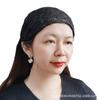Korean Lace-Spliced Elastic Wide Headband – Summer Fabric Hair Cover and Headscarf, White