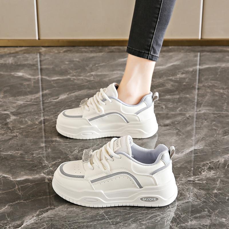 CRLAYDK 2025 Spring Womens Sneakers Walking Flats Low Top Casual Lace Up Platform Tennis Shoes Classic Skateboard Sport Trainers