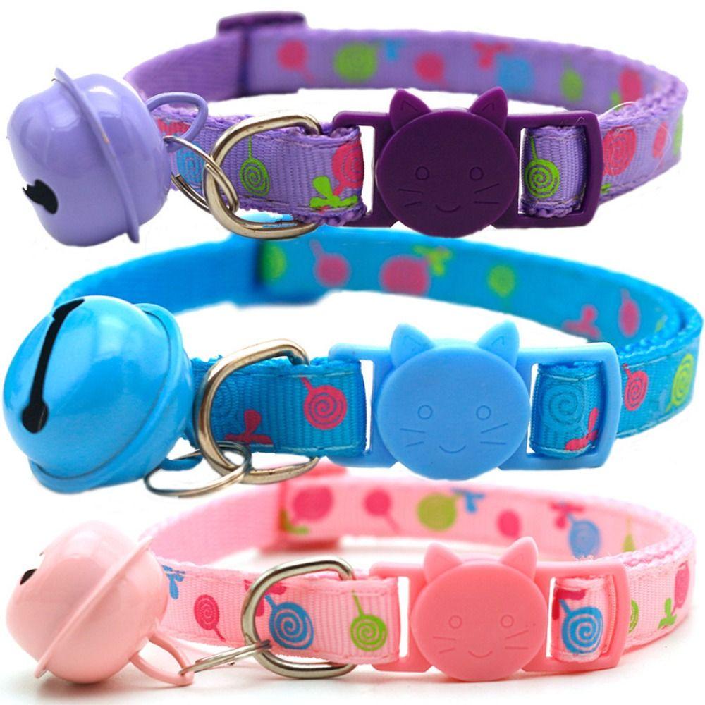 Cute Cat Head Cat Collars Pet Supplies Bell Pendant Collar Buckle Kitten Necklace