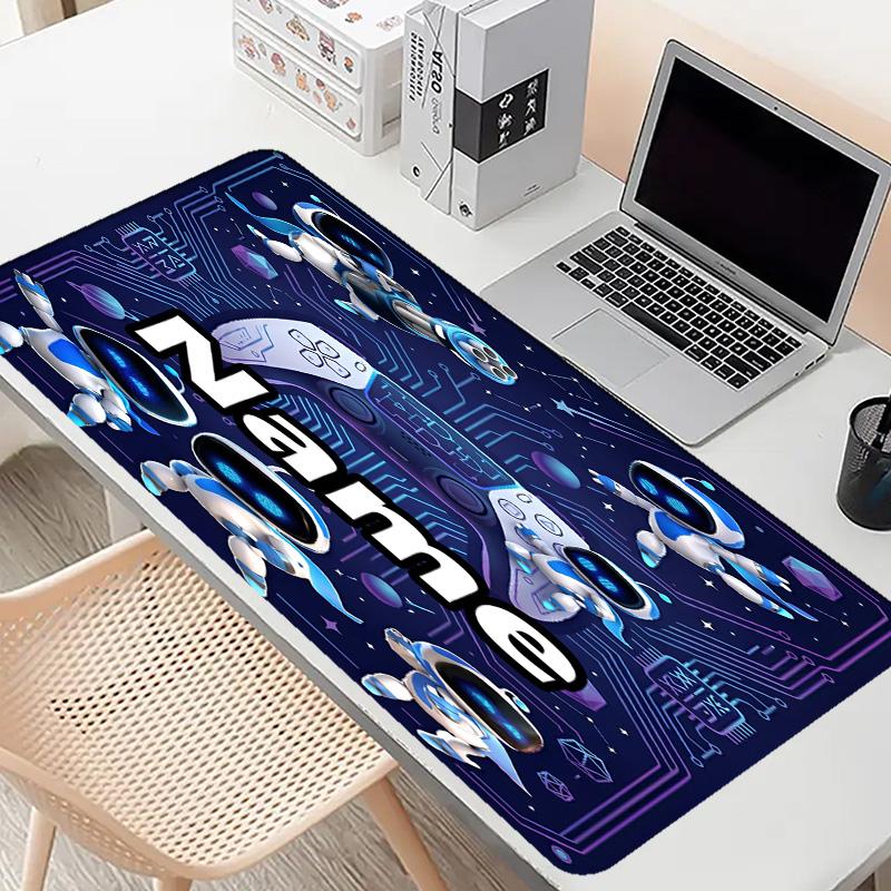 Custom Name Personalized Cosmic Bot Crew Pattern Mousepad, Laptop PC Desk Mat, Decorative Desk Mat for Home Keyboard Pad Gift