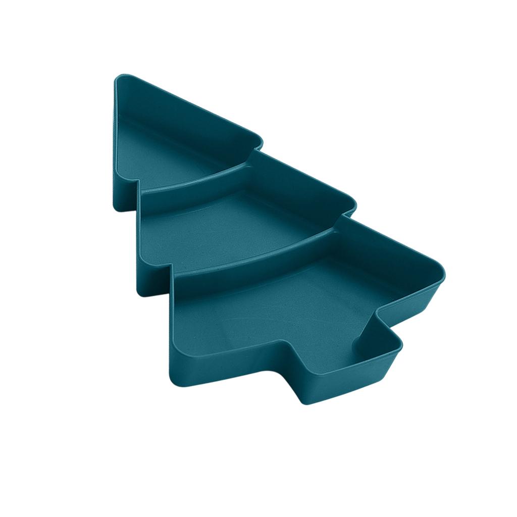 Christmas Tree Snacks Tray With Compartments Plastic Candy Dish for Holiday Party Decorations and Nut Storage
