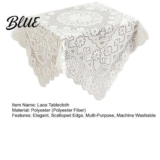 Non-slip Tablecloth White Vintage TV Square Floral Scalloped Lace Tablecloth Doily Elegant Cabinet Cover Table for Nightstand End Tea