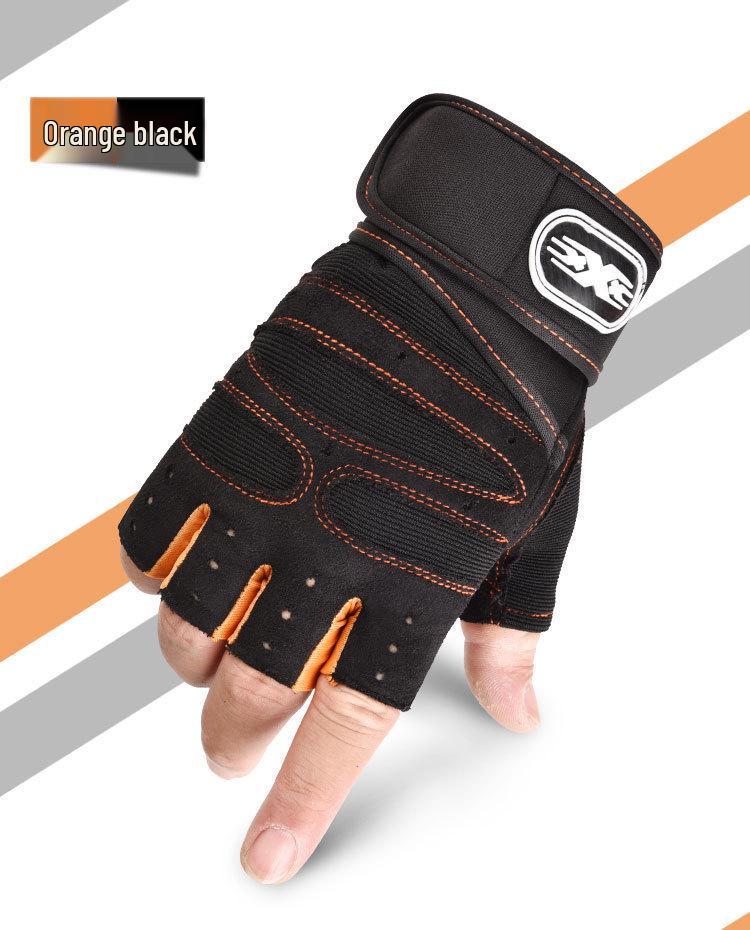 Breathable Half-Finger Weightlifting Gloves with Wrist Support for Men & Women - Non-Slip Fitness Pull-up Gear