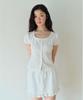 Hombadittingjeu Lace Puff Blouse (White)